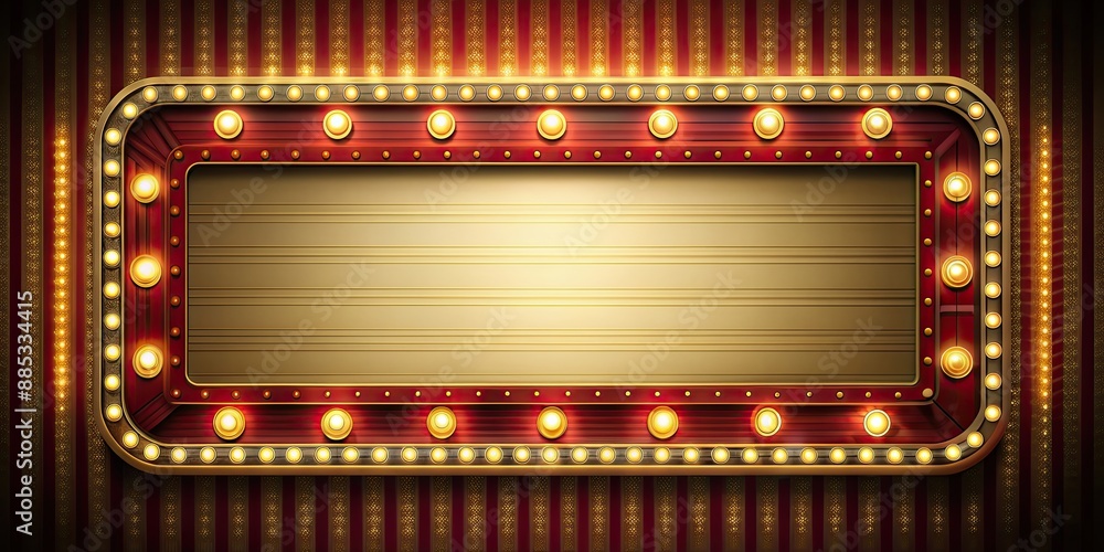 Vintage movie marquee with light bulbs and retro design, retro, cinema, theater, sign, illuminated, old-fashioned