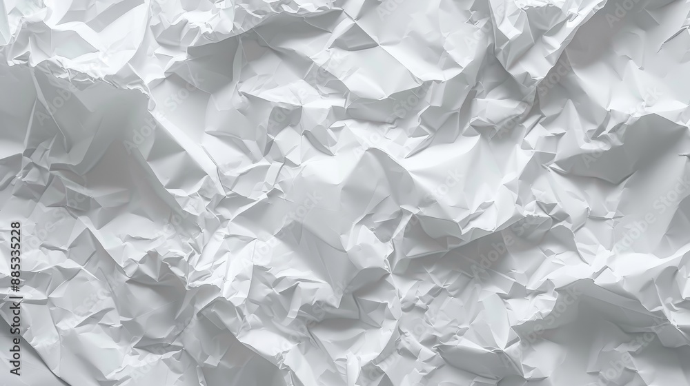 Obraz premium A highly detailed scan of white crumpled copy paper AI generated illustration