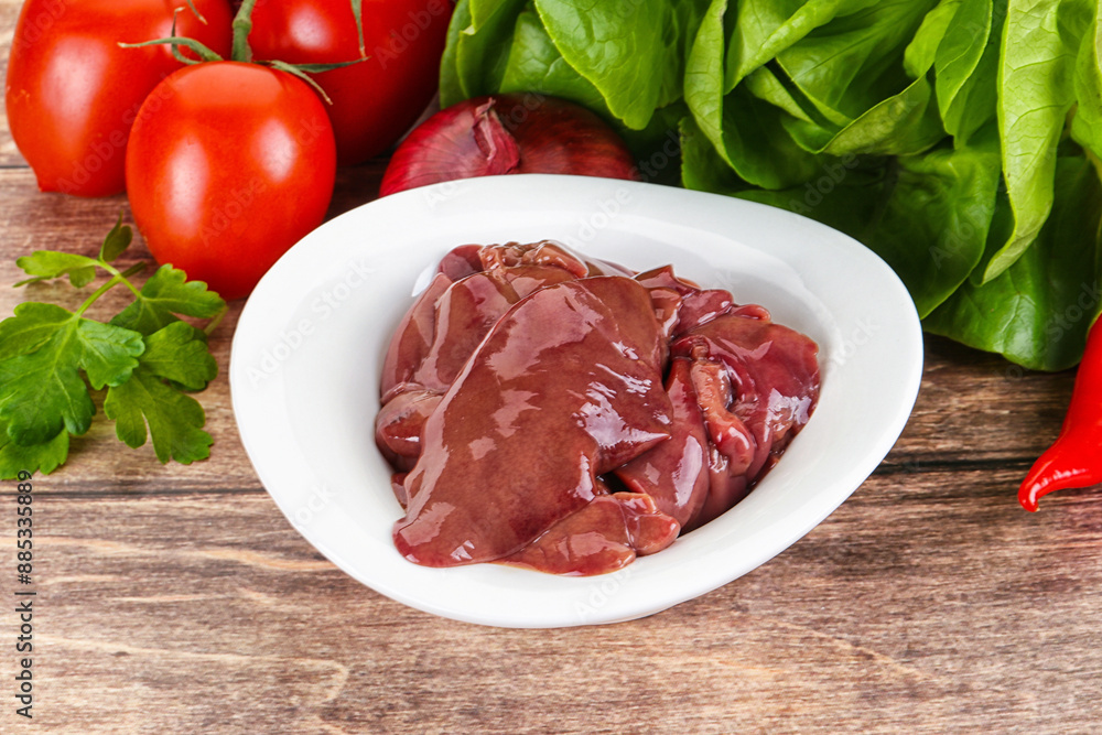 Raw chicken liver for cooking Raw chicken liver for cooking