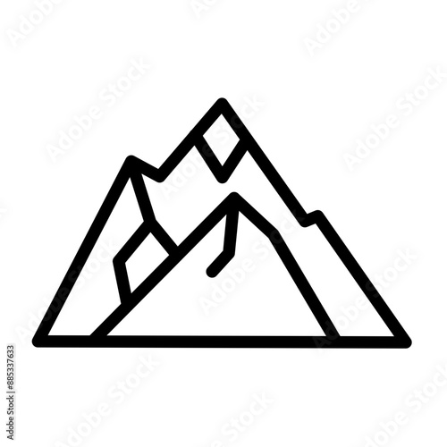 Mountains Vector Line Icon Design