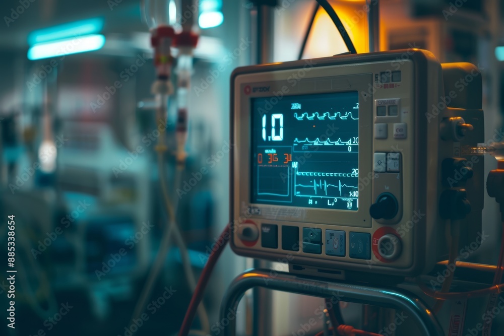 The intensive care unit (ICU) is equipped with medical equipment and monitors. The intensive care unit (ICU) is equipped with medical equipment and monitors.
