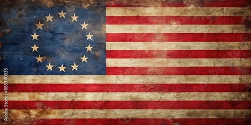 Vintage 1776 Betsy Ross US American flag with 13 stars, patriotic, historic, emblem, USA, stars and stripes