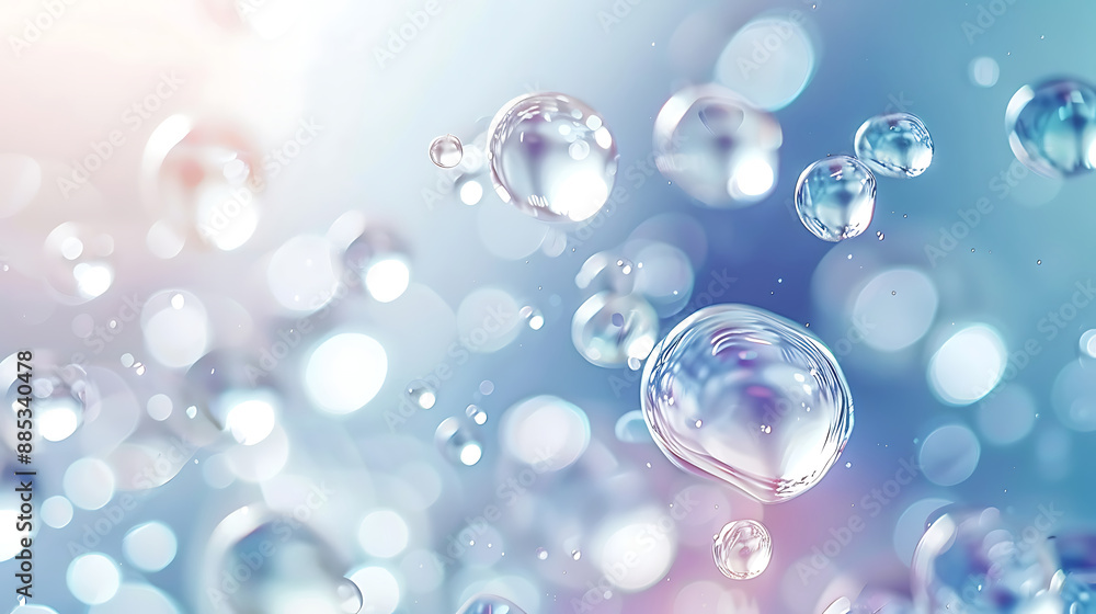 Clear serum or gel drops with air bubbles Clear serum or gel drops with air bubbles