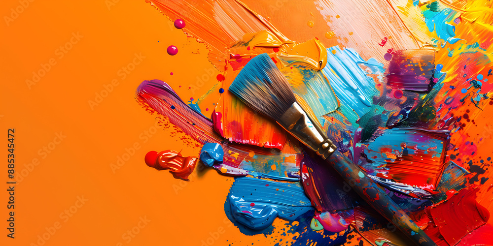 Obraz premium Palette of colors on a bright background