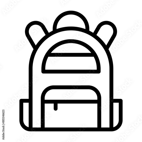 Bagpack Vector Line Icon Design