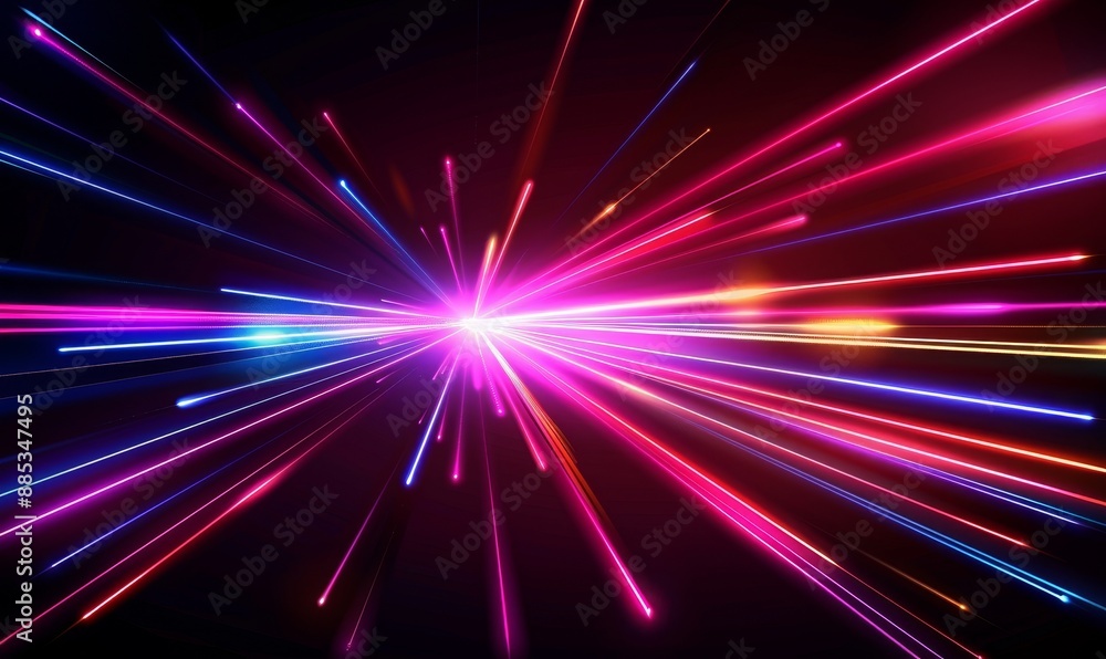 Creating flashes of neon on black background using generative AI tools for banners, postcards, and illustrations. Creating flashes of neon on black background using generative AI tools for banners, postcards, and illustrations.