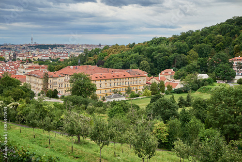 Cityscape view of Prague, capital of Czech republic, view from the Strahov monastery