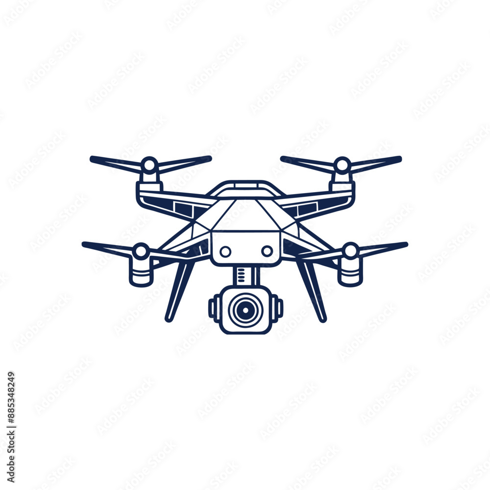 Drone outline Vector illustration, Sketch Drone outline Vector illustration, Sketch