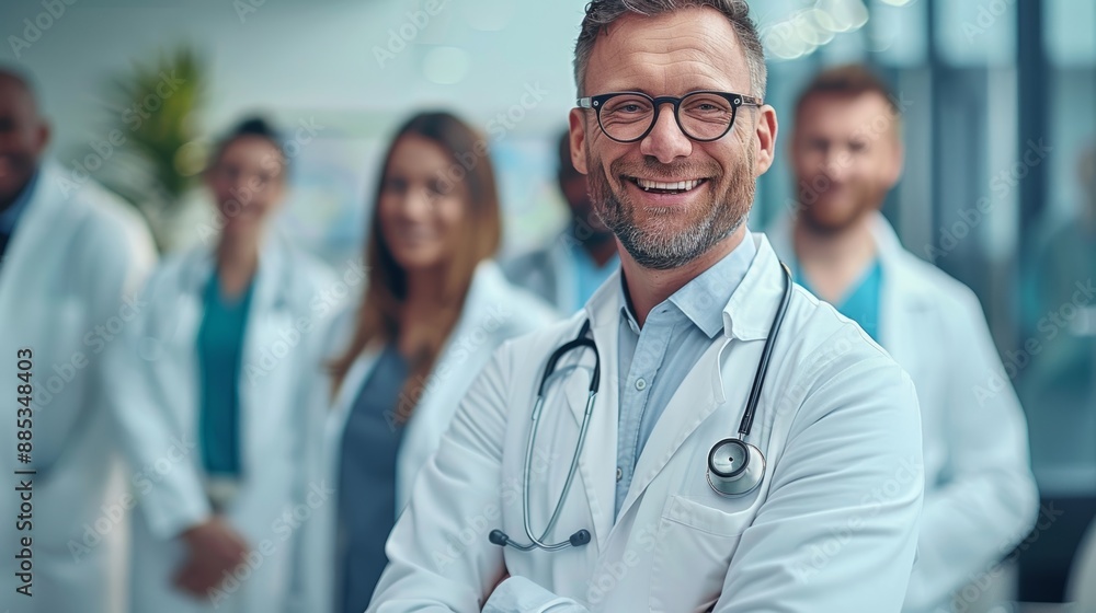 Laughing doctors pose for a portrait Laughing doctors pose for a portrait