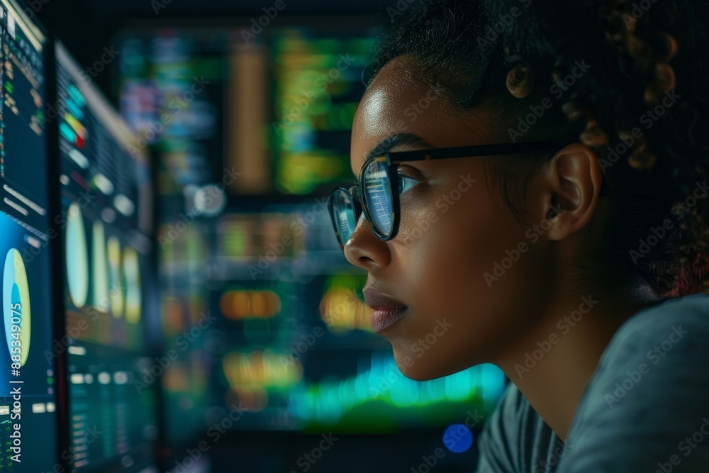 Dedicated female programmers work late at night under the guise of a deadline, fueling their efforts with coffee and determination. Dedicated female programmers work late at night under the guise of a deadline, fueling their efforts with coffee and determination.