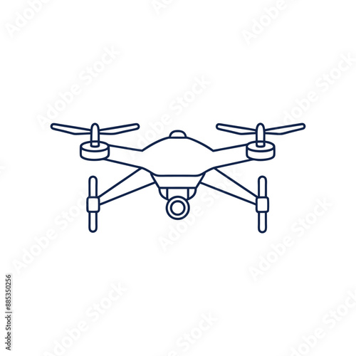 Drone outline Vector illustration, Sketch 