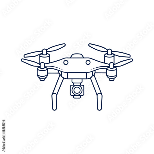 Drone outline Vector illustration, Sketch 