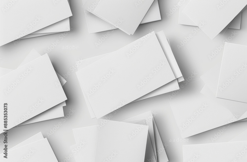 Fototapeta premium Grey textured business card mockup on a grey background. 85x55mm.