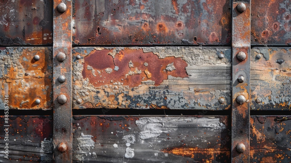 Grunge textures of old metal and wood materials Grunge textures of old metal and wood materials