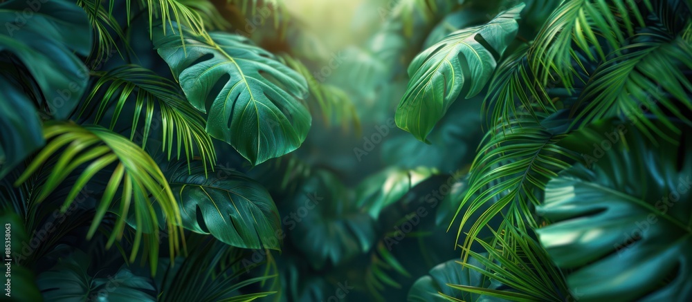 Tropical Rainforest Lush Greenery Background Tropical Rainforest Lush Greenery Background