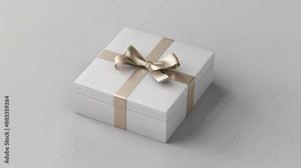 Gray gift box for jewelry isolated mockup