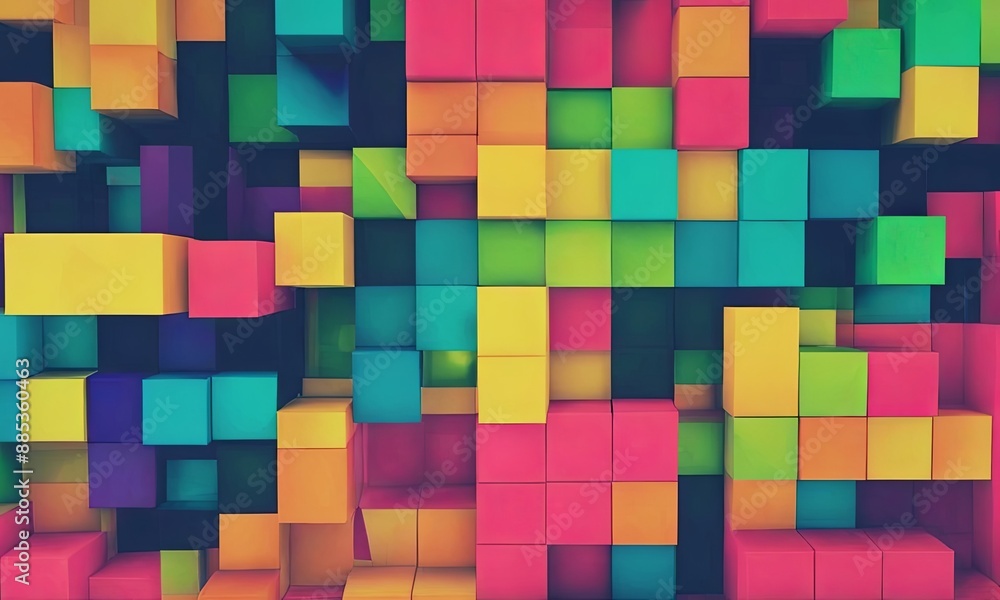 A colorful wall made of blocks A colorful wall made of blocks