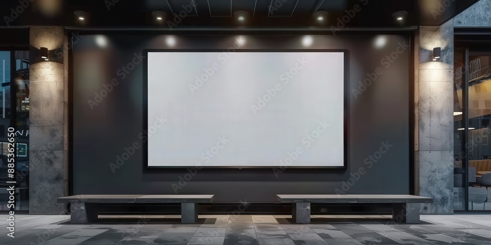 Fototapeta premium Blank Billboard Mockup in a Modern Urban Setting