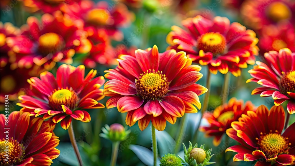 Vibrant red and yellow flowers in full bloom , colorful, petals, garden, nature, close-up, vibrant, blooming Vibrant red and yellow flowers in full bloom , colorful, petals, garden, nature, close-up, vibrant, blooming