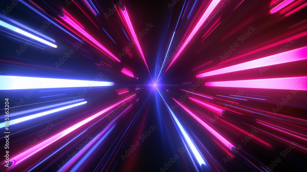 Neon Light Speed Tunnel Background. Neon Light Speed Tunnel Background.