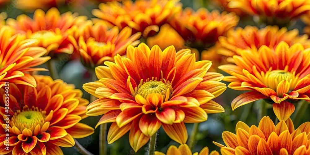 Vibrant yellow and orange flowers in full bloom , vivid, colorful, petals, nature, blooming, garden, botanical Vibrant yellow and orange flowers in full bloom , vivid, colorful, petals, nature, blooming, garden, botanical