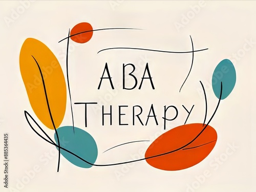 Abbreviation ABA therapy made from abstract lines on white background