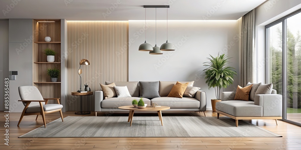Modern living room with minimalist furniture and neutral color palette, modern, living room, minimalist, furniture Modern living room with minimalist furniture and neutral color palette, modern, living room, minimalist, furniture