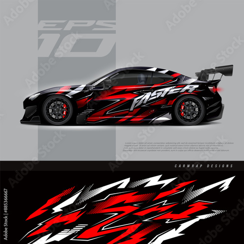Car wrap decal design concept. Abstract grunge background for wrap vehicles, race cars, cargo vans, pickup trucks and livery.