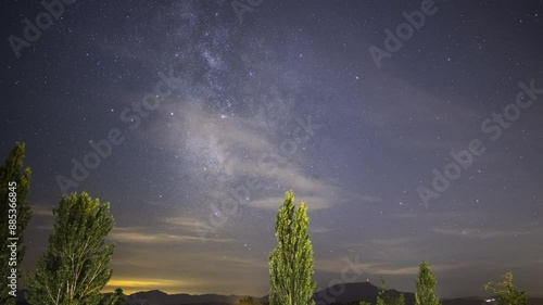 Beautiful Timelapse of the Milkyway in Arcangues, France. photo