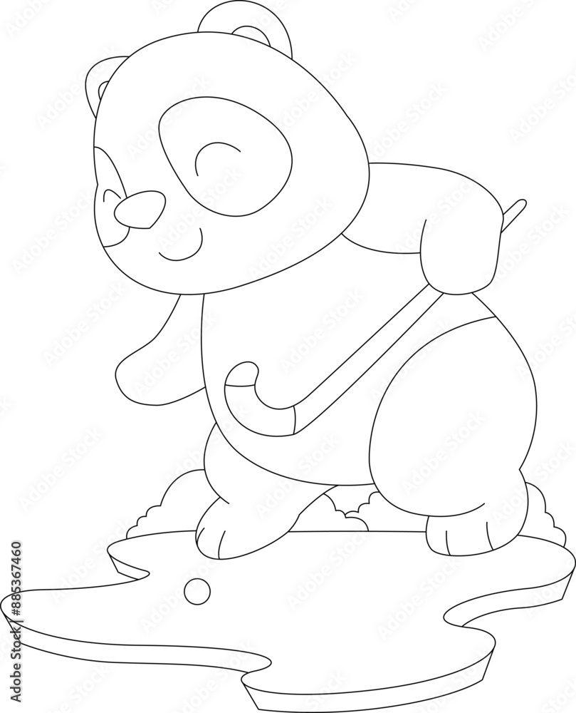 Panda Hockey Hockey stick Sports Animal Vector Graphic Art Illustration Panda Hockey Hockey stick Sports Animal Vector Graphic Art Illustration