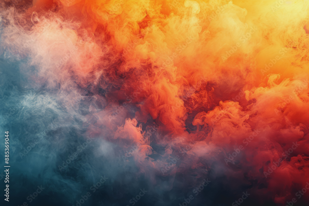 The powerful smoke is a fiery mix of red, yellow, and orange, like a volcanic eruption. The powerful smoke is a fiery mix of red, yellow, and orange, like a volcanic eruption.