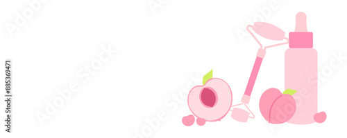 Shampoo icon. Fruits background. Flat style. Vector icons.