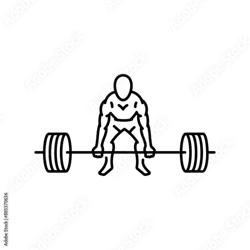 Deadlift line icon. Vector isolated element.