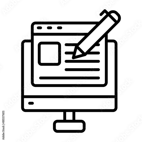 Blogging Vector Line Icon