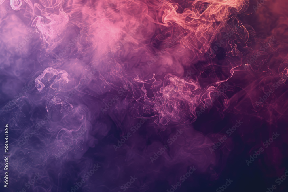 Obraz premium Smoke billowing in rich burgundy, subtly enhanced with a neon magenta texture. Abstract background.