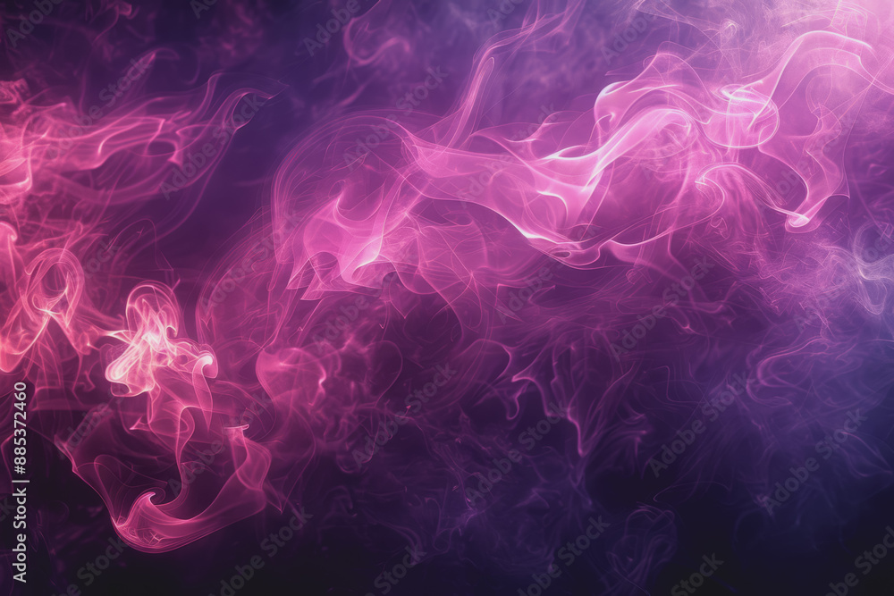 Obraz premium Smoke billowing in rich burgundy, subtly enhanced with a neon magenta texture. Abstract background.