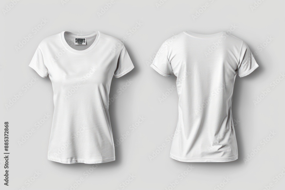 white plain women's t-shirt mockup with front and back views white plain women's t-shirt mockup with front and back views