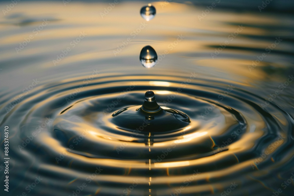 a water droplet falling into water a water droplet falling into water