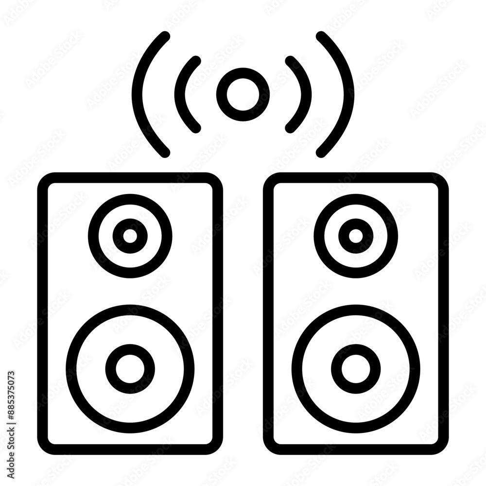 Sound System Vector Line Icon Sound System Vector Line Icon