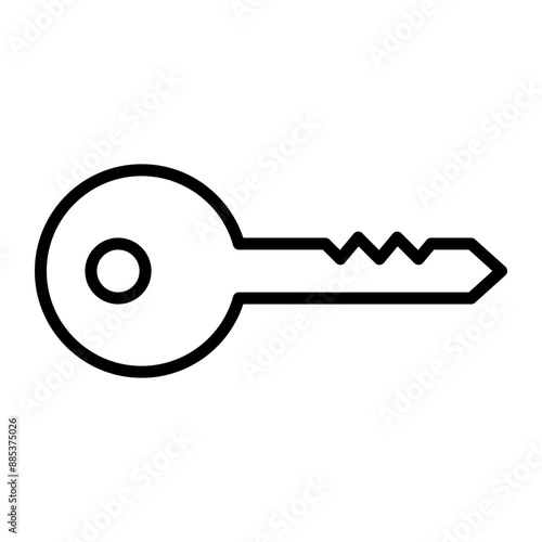 Door Key Vector Line Icon
