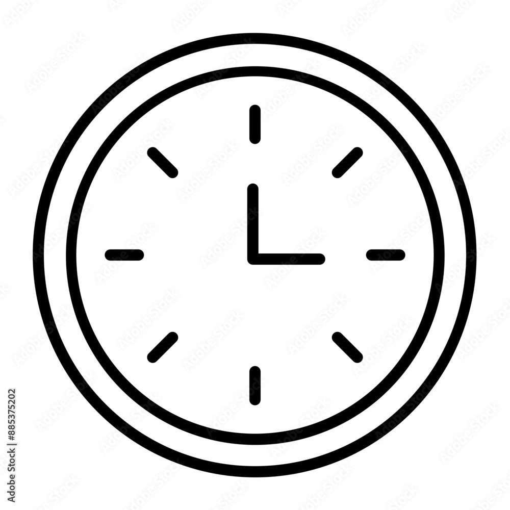 Wall Clock Vector Line Icon Wall Clock Vector Line Icon