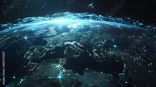 Global network connection to big data around the world.a nd tecnology internet metaverse concept 4K 