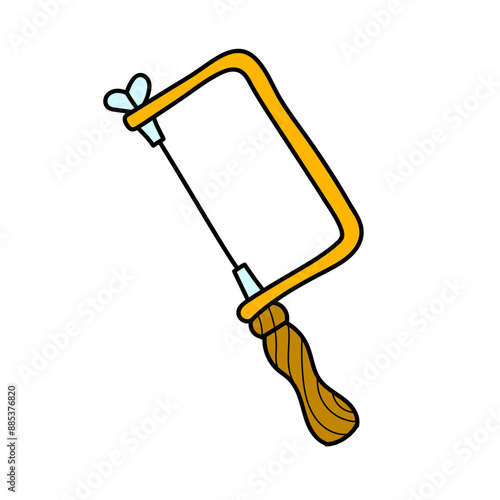 jeweler adjustable saw hand drawn color vector illustration