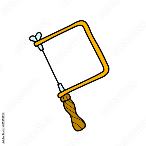jeweler adjustable saw hand drawn color vector illustration