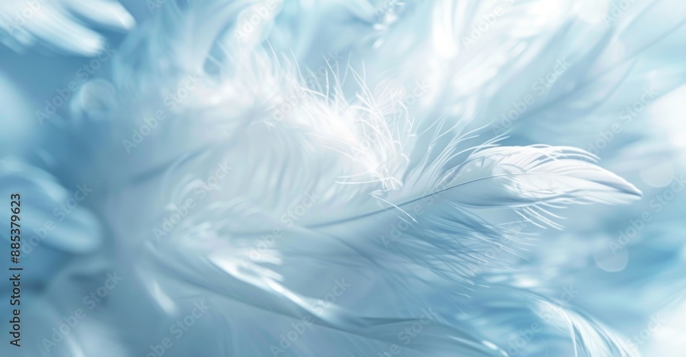 Minimalistic backgroufn with with white and blue feathers. Minimalistic backgroufn with with white and blue feathers.