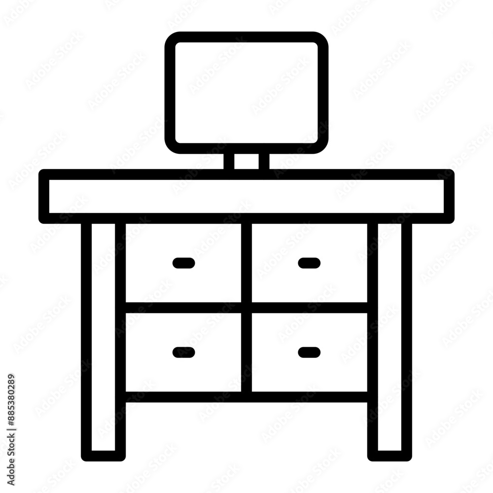 Workplace Vector Line Icon