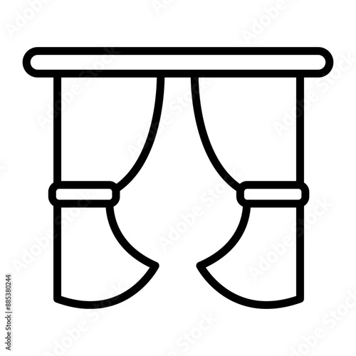 Curtains Vector Line Icon