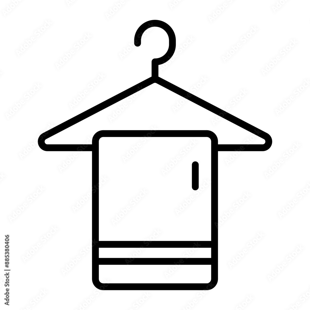 Towel Hanger Vector Line Icon Towel Hanger Vector Line Icon