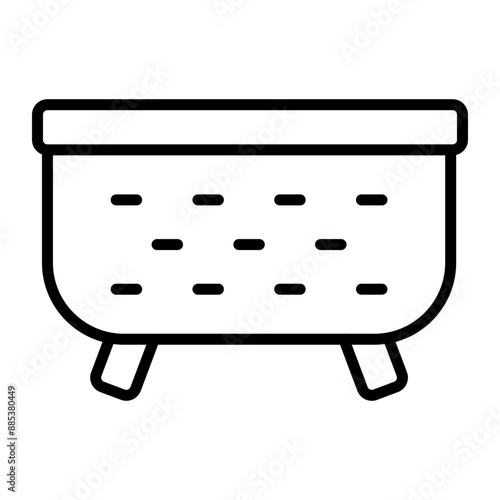 Tub Vector Line Icon