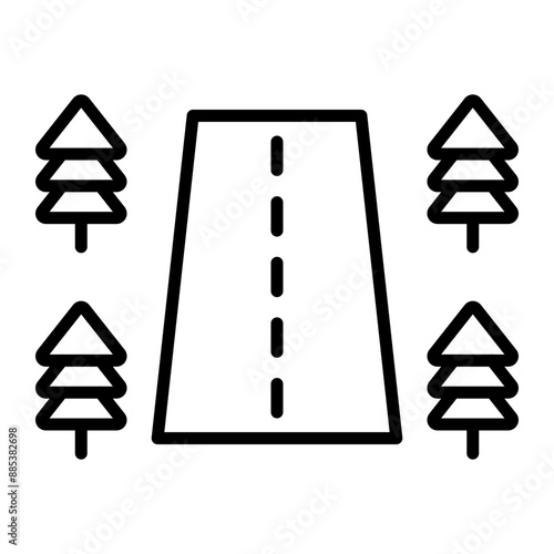 Roadside Vector Line Icon